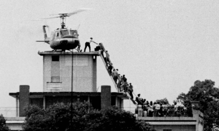 Touring a historic building significant to the Fall of Saigon 1975