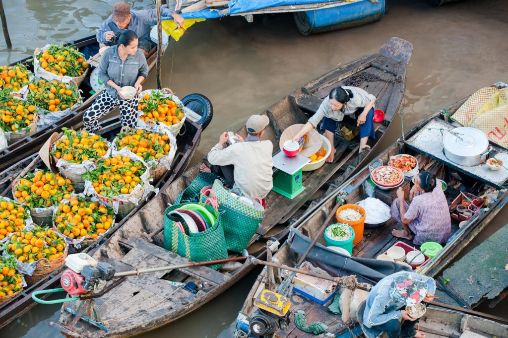 Cai Rang floating market in Mekong Delta, Vietnam